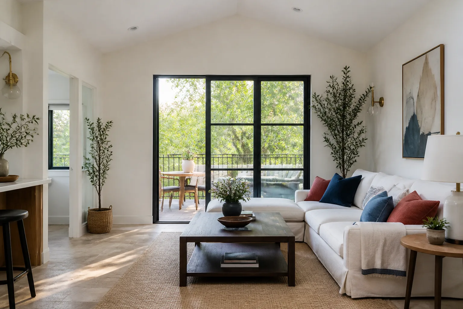 The living room inside a new ADU